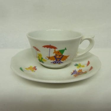 Arabia AS lasten kuppi, Eläinkuvio, suunnittelija , Eläinkuvio, pieni, siirtokuva