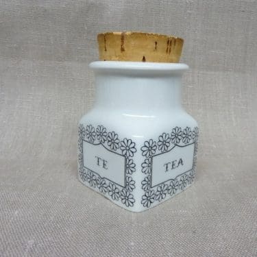 Arabia maustekuva maustepurkki, Tee, suunnittelija Esteri Tomula, Tee, serikuva