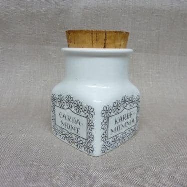 Arabia maustekuva maustepurkki, Kardemumma, suunnittelija Esteri Tomula, Kardemumma, serikuva