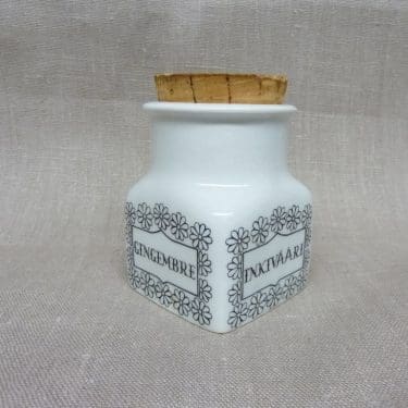 Arabia maustekuva maustepurkki, Inkivääri, suunnittelija Esteri Tomula, Inkivääri, serikuva