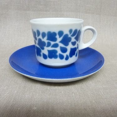 Arabia Varpu kahvikuppi, sininen, suunnittelija , retro, puhalluskoriste