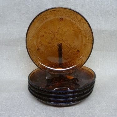 Nuutajärvi Fauna lautanen, ruskea, 5 kpl, suunnittelija Oiva Toikka, pieni