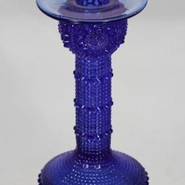 Riihimäen lasi Grapponia kynttilänjalka, sininen, suunnittelija Nanny Still,