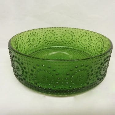 Riihimäen lasi Grapponia kulho, vihreä, suunnittelija Nanny Still,