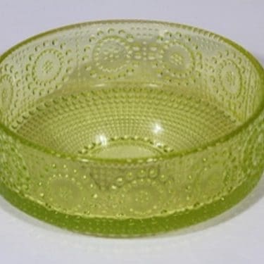 Riihimäen lasi Grapponia kulho, keltainen, suunnittelija Nanny Still,