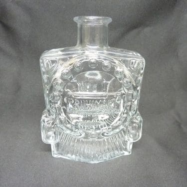 Riihimäen lasi Veturipullo koristepullo, kirkas, suunnittelija Erkkitapio Siiroinen, pieni