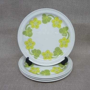 Arabia Sanna lautaset, 4 kpl, suunnittelija Inkeri Seppälä, pieni, serikuva