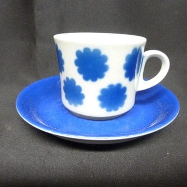 Arabia BR kahvikuppi, sininen, suunnittelija , puhalluskoriste, retro