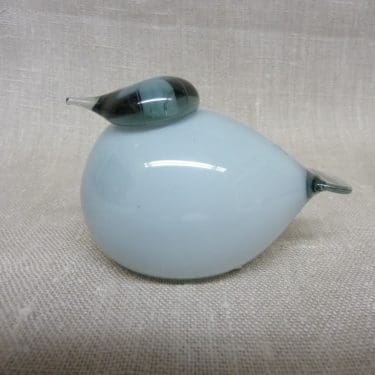 Nuutajärvi koristelintu, Kuukunen, suunnittelija Oiva Toikka, Kuukunen, pieni, signeerattu