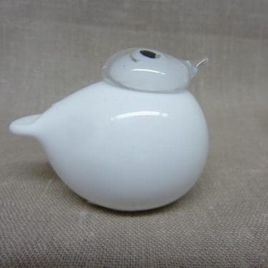 Nuutajärvi koristelintu, Kuukunen, suunnittelija Oiva Toikka, Kuukunen, pieni, signeerattu