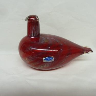 Nuutajärvi koristelintu, Tulilintu, suunnittelija Oiva Toikka, Tulilintu, tilaustyö, signeerattu, numeroitu