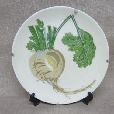 Arabia Vihreä linja koristelautanen, Nauris, suunnittelija Gunvor Olin-Grönqvist, Nauris, serikuva