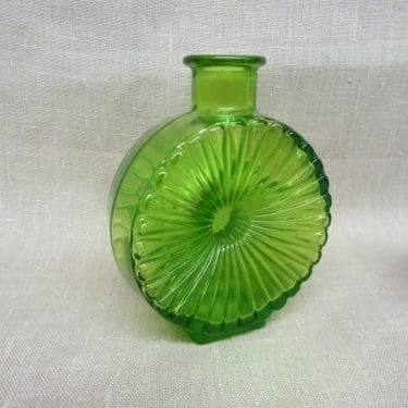 Riihimäen lasi Aurinkopullo koristepullo, 1/4, suunnittelija Helena Tynell, 1/4, pieni