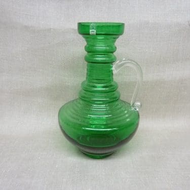 Riihimäen lasi Kleopatra maljakko, vihreä, suunnittelija Tamara Aladin,