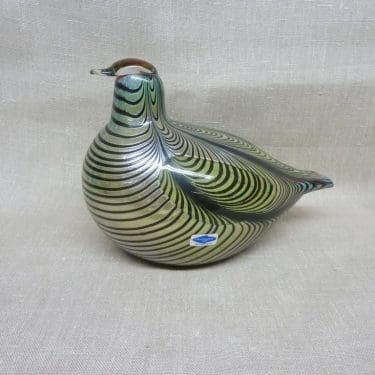 Nuutajärvi koristelintu, Fasaani, suunnittelija Oiva Toikka, Fasaani, suuri, lysteri, signeerattu