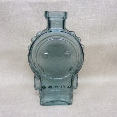 Riihimäen lasi Ahkeraliisa koristepullo, siniharmaa, suunnittelija Helena Tynell,