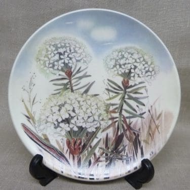 Arabia Maakuntakukka seinälautanen, Suopursu, suunnittelija Kirsti Brandt, Suopursu, suuri, serikuva, maakuntakukka