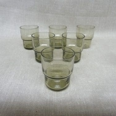 Nuutajärvi Pinottava lasi snapsilasit, harmaa, 6 kpl, suunnittelija Saara Hopea,
