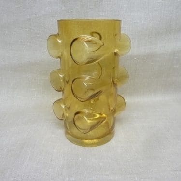 Riihimäen lasi Pablo maljakko, suunnittelija Erkkitapio Siiroinen, amber