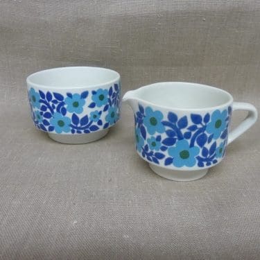 Arabia Ahmet sokerikko ja kermakko, suunnittelija , serikuva, retro