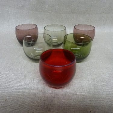 Nuutajärvi Marja lasit, 6 kpl, suunnittelija Saara Hopea, 7 cl, pieni