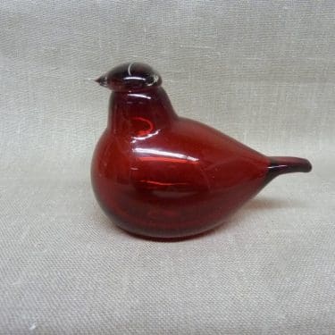 Nuutajärvi koristelintu, Tirri, suunnittelija Oiva Toikka, Tirri, pieni, signeerattu