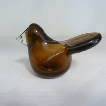 Nuutajärvi koristelintu, Sieppo, suunnittelija Oiva Toikka, Sieppo, pieni, signeerattu