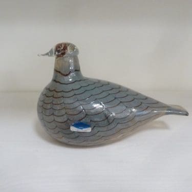 Nuutajärvi koristelintu, Peltopyy, suunnittelija Oiva Toikka, Peltopyy, filigraani, signeerattu