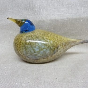 Nuutajärvi koristelintu, Kesäkurmitsa, suunnittelija Oiva Toikka, Kesäkurmitsa, signeerattu