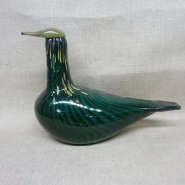 Nuutajärvi koristelintu, Suokuovi, suunnittelija Oiva Toikka, Suokuovi, iso, numeroitu, signeerattu