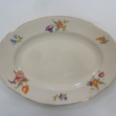 Arabia Kesäkukka vati, suunnittelija , soikea, siirtokuva, kukka-aihe