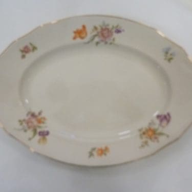 Arabia Kesäkukka vati, suunnittelija , soikea, siirtokuva, kukka-aihe