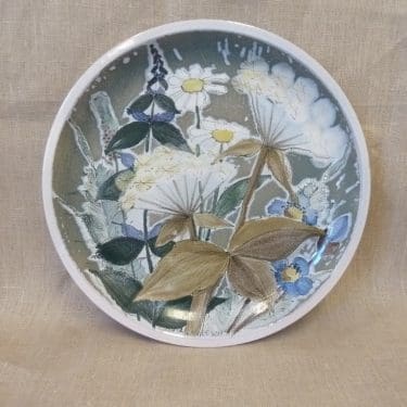 Arabia decorative platter, designer Naile Wafin, big, hand-painted, signed