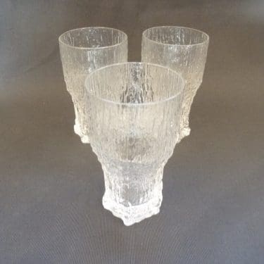 Iittala Aslak olutlasi, kirkas, 3 kpl, suunnittelija Tapio Wirkkala, 35 cl, suuri