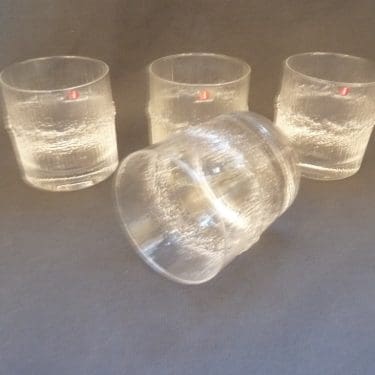 Iittala Niva viskilasit, kirkas, 4 kpl, suunnittelija Tapio Wirkkala, 30 cl, suuri
