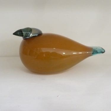 Nuutajärvi koristelintu, Kelokuukkeli, suunnittelija Oiva Toikka, Kelokuukkeli, pieni, signeerattu