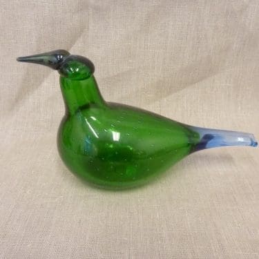 Nuutajärvi koristelintu, Oraskahlaaja, suunnittelija Oiva Toikka, Oraskahlaaja, signeerattu, yrityslintu, tilaustyö