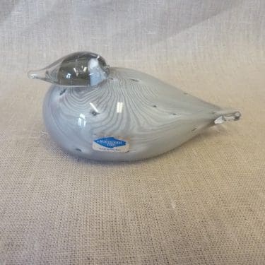 Nuutajärvi koristelintu, Untuviklo, suunnittelija Oiva Toikka, Untuviklo, pieni, signeerattu