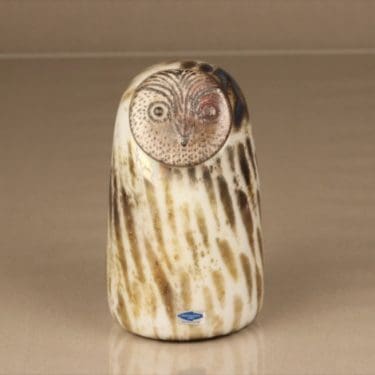 Nuutajärvi koristelintu, Huuhkaja, suunnittelija Oiva Toikka, Huuhkaja, signeerattu