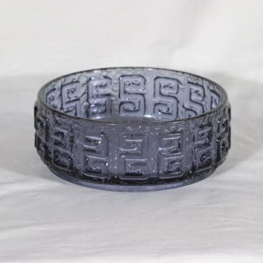 Riihimäen lasi Taalari kulho, siniharmaa, suunnittelija Tamara Aladin,