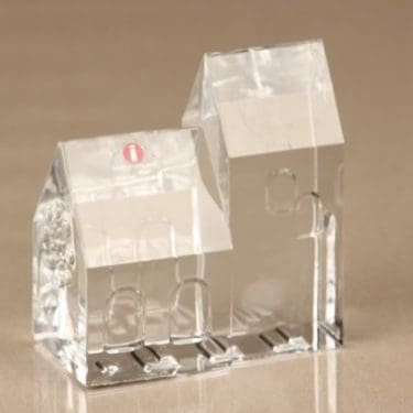 Iittala Iittalan kylä koriste-esine, Kirkko, suunnittelija Jorma Vennola, Kirkko, signeerattu, numeroitu