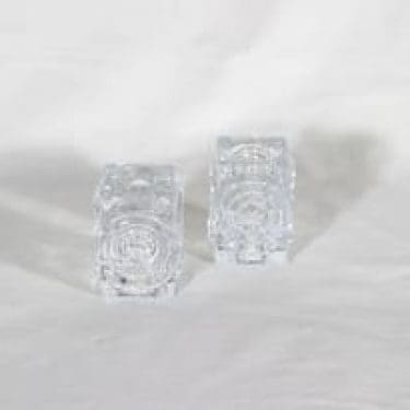 Riihimäen lasi Rengas kynttilänjalat, kirkas, 2 kpl, suunnittelija Tamara Aladin,