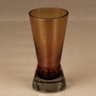 Riihimäen lasi 1360 maljakko, ruskea, suunnittelija Tamara Aladin, pieni