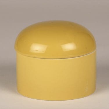 Arabia Aatami rasia, keltainen, suunnittelija Birger Kaipiainen, retro