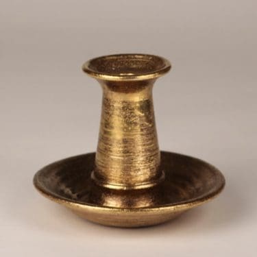 Savitorppa kynttilänjalka, kulta, suunnittelija Kauko Forsvik, kullattu, signeerattu