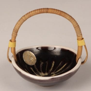 Kupittaan Savi keramiikkakori, suunnittelija , pieni, käsinmaalattu, signeerattu