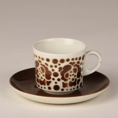 Arabia BR kahvikuppi, ruskea, suunnittelija , puhalluskoriste, retro