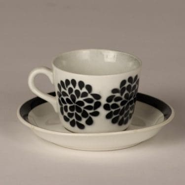 Arabia AA kahvikuppi, musta, suunnittelija , puhalluskoriste, retro