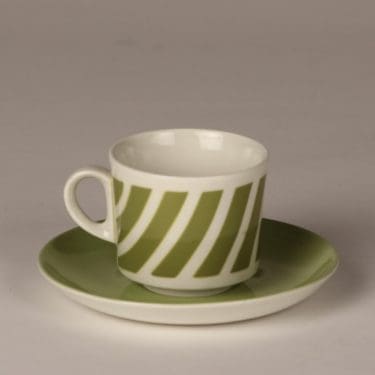Arabia BR kahvikuppi, vihreä, suunnittelija , puhalluskoriste, retro