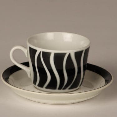 Arabia AA kahvikuppi, musta, suunnittelija , puhalluskoriste, retro